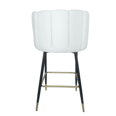 כסא בר צדפה דגם MONA דמוי עור לבן