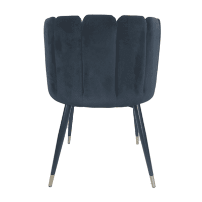 כסא אוכל צדפה קטיפה דגם MONA- שחור