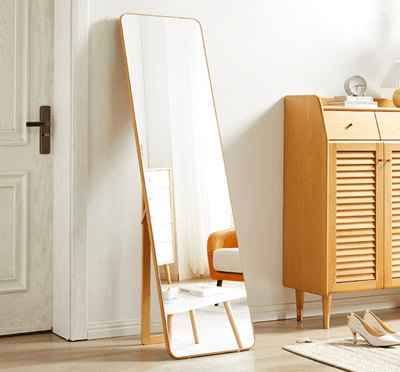 מראה גוף מעוצבת עץ עומדת על רגל/תליה - 150 ס''מ