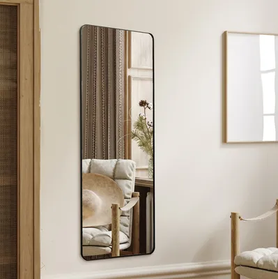 מראה מעוצבת מלבנית מסגרת דקה שחורה -מבחר מידות לבחירה