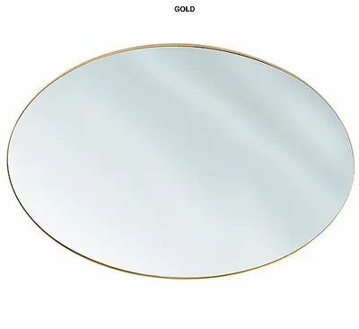 מראה אובלית מעוצבת דגם NORMAN מסגרת זהב- מידות לבחירה