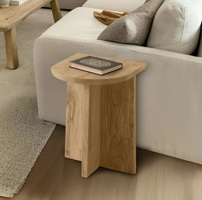 שולחן צד מעוצב דגם KINGSTON עץ מלא בגוון טבעי