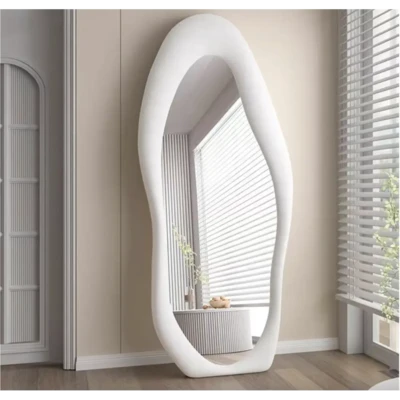 מראה גוף מסגרת קטיפה מעוצבת דגם VILLA מידה 160X60 סמ -שמנת