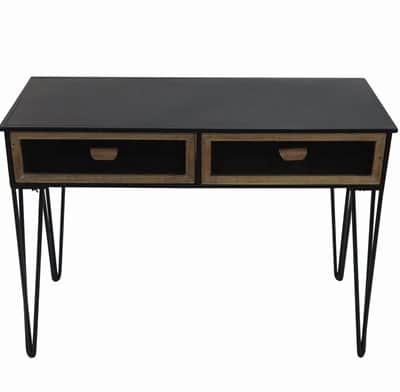 קונסולה מעוצבת מתכת דגם GAL מגירות עץ בשילוב רגלי סיכה ברזל