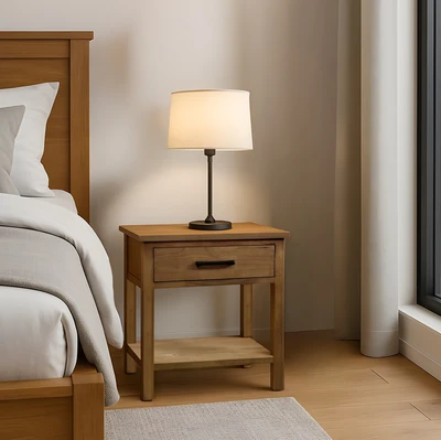 שידת צד מעוצבת ALBA עץ טבעי כולל מגירה