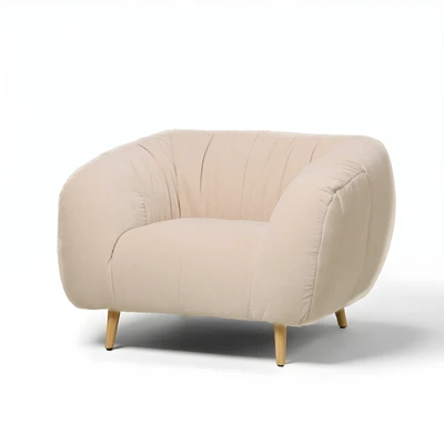 כורסא מעוצבת דגם DUBA בד גוון שמנת