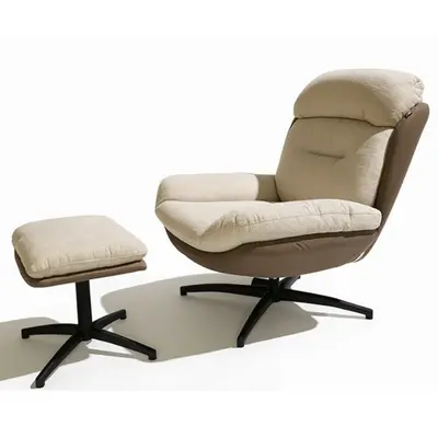 כורסא והדום מעוצבים דגם KLASEN מוקה ושמנת