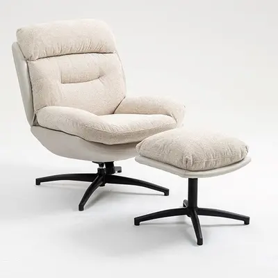 כורסא והדום מעוצבים דגם KLASEN קרם