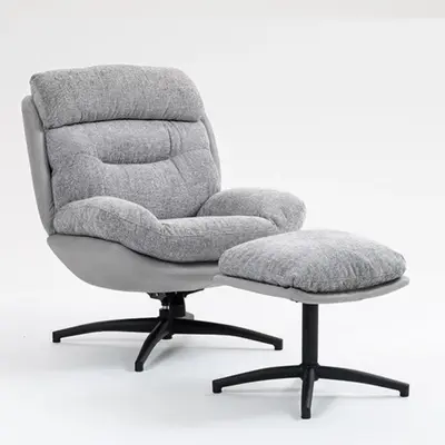 כורסא והדום מעוצבים דגם KLASEN אפור