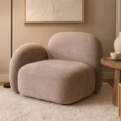 כורסא מעוצבת דגם ONE ידית שמאל גוון גרייז'