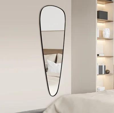 מראת גוף מעוצבת בסגנון טיפה מסגרת שחורה -160 ס''מ