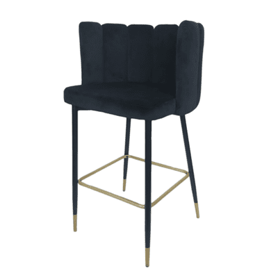 כסא בר צדפה דגם MONA בד קטיפה גוון שחור